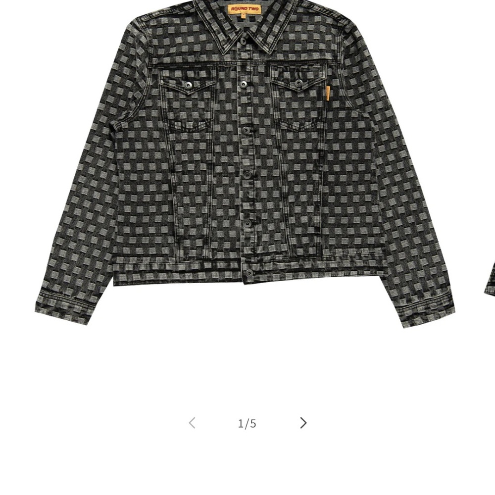 Round Two Black and Gray Checkered Jacket